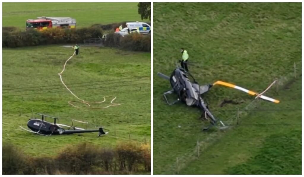 Un elicopter care s-a prăbușit